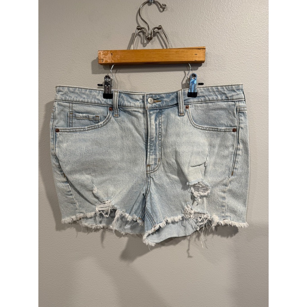 Old Navy OG Straight Cut-Off Shorts Womens 14 Blue Stretch Secret Smooth Pockets